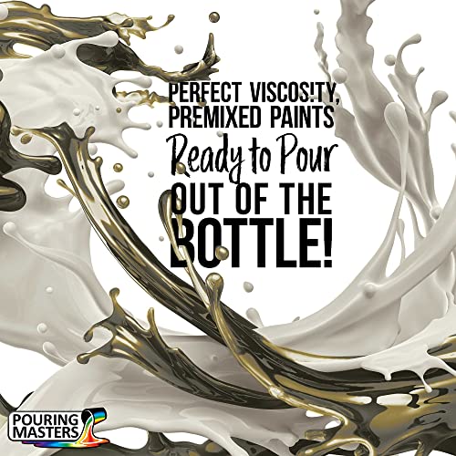 Pouring Masters Gold/Silver Iridescent Special Effectsr Acrylic Pouring Paint - Premium 32-Ounce Pre-Mixed Fluid Acrylic Paint - Fluid Art Supplies for Canvas, Wood, Paper, Tile & Rocks - color: Gold/Silver, size: 32 Fl Oz (Pack of 1)
