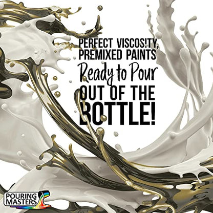 Pouring Masters Gold/Silver Iridescent Special Effectsr Acrylic Pouring Paint - Premium 32-Ounce Pre-Mixed Fluid Acrylic Paint - Fluid Art Supplies for Canvas, Wood, Paper, Tile & Rocks - color: Gold/Silver, size: 32 Fl Oz (Pack of 1)