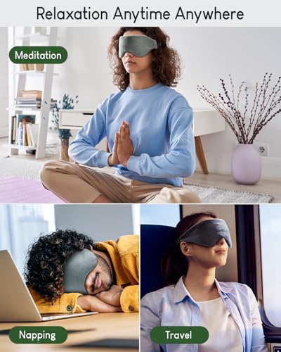 Sivio Weighted Eye Mask for Sleeping, Blackout Sleep Mask for Women & Men - color: Grey