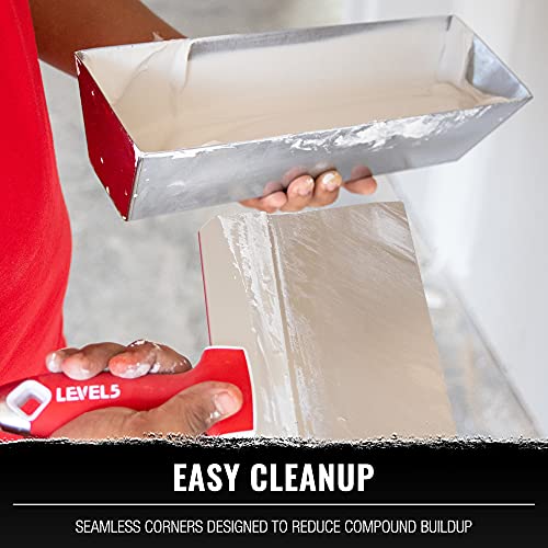 LEVEL5 Drywall Finishing Hand Tool Kit | 5, 6 Inch Joint Knives, 10, 12 Inch Taping Knives, 14 Inch Mud Pan | Stainless Steel Blades, Soft Grip Handles | Sheetrock Gyprock Plasterboard | 5-600