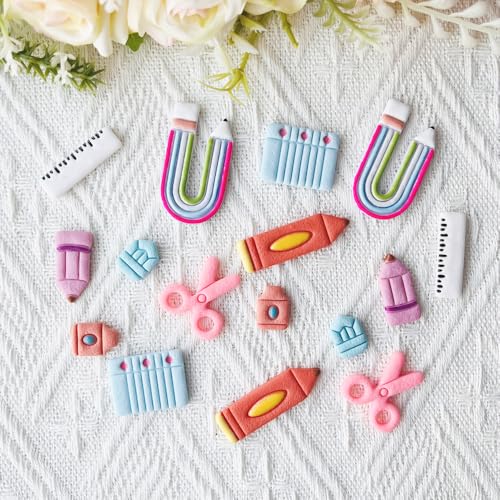 School Supplies Polymer Clay Cutters Set – Molds, Clay Cutters for Polymer Clay, Clay Earring Tools - color: O color