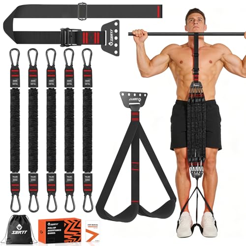 SERTT Adjustable Pull Up Assistance Band, Heavy Duty Assisted Pull Up Bands Support 375lbs, Upgrade Pull Up Bar Resistance Band for Assist Pullup Home Gym Strength Training - color: Black