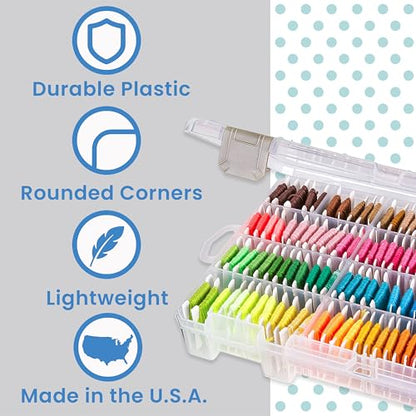 ArtBin Floss Finder Box: Clear Sewing Organizer with 6 Compartments, 12 Dividers, Durable - Perfect for Embroidery Floss and Small Sewing Supplies Storage | 6 Compartments, 12 Dividers, 10.75 x 7.375 x 1.75 Inches, For Embroidery Floss and Small Supplies,