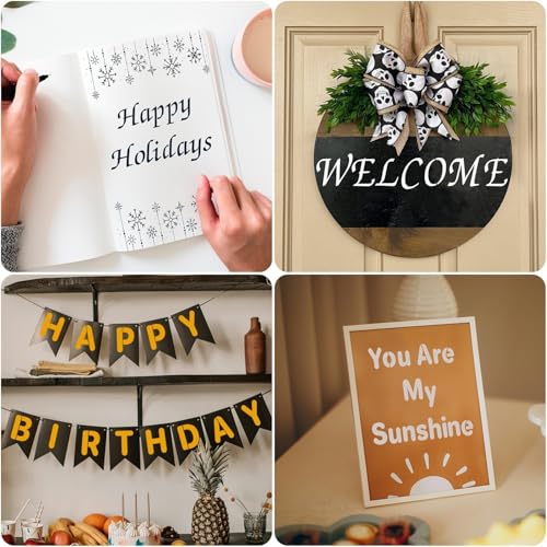 1/2, 3/4, 1, 2 Inch Letter Stencils for Painting, 15 Pack Reusable Plastic Alphabet and Number Stencils for Crafts Art Projects