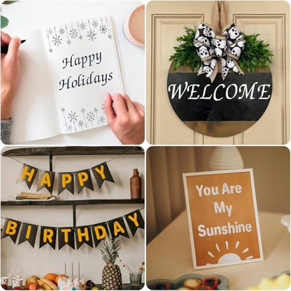 1/2, 3/4, 1, 2 Inch Letter Stencils for Painting, 15 Pack Reusable Plastic Alphabet and Number Stencils for Crafts Art Projects