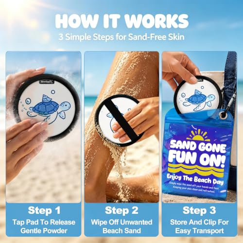 Sand Remover for Beach Towels - Soft Quick Clean Mitt for Kids & Adults | Removes Sand in Seconds,Gentle on Skin,Reusable & Washable,Beach Vacation Essential,Perfect for Beach, Pool & Camping - color: Sea Turtle a