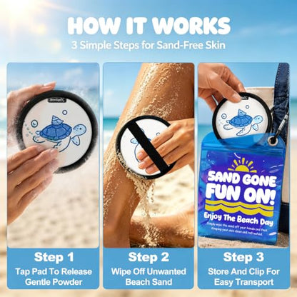 Sand Remover for Beach Towels - Soft Quick Clean Mitt for Kids & Adults | Removes Sand in Seconds,Gentle on Skin,Reusable & Washable,Beach Vacation Essential,Perfect for Beach, Pool & Camping - color: Sea Turtle a