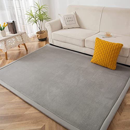 MAXYOYO Play Mat, 1.2" Thick Memory Foam Soft Padded Carpet with Non-Slip Backing, 5x7 ft Japanese Tatami Rug Living Room for Kids, Toddler, Children, Nusery(Grey) - color: Grey, size: 5x7 ft