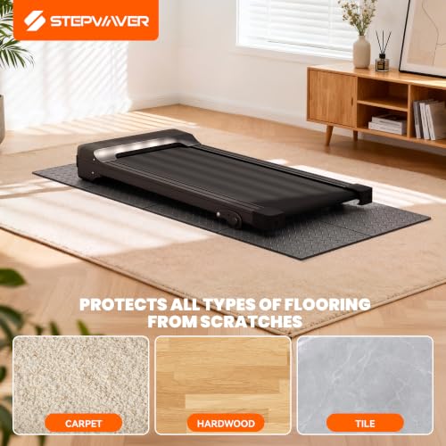 Stepwaver Walking Pad Mat for Carpet, Treadmill Mat for Hardwood Floors | High Density, 1/4 Thickness, Foldable, Floor Protection for Bike, Elliptical, Treadmill, Walking Pad - size: 55"L x 24"W x 0.2"Th