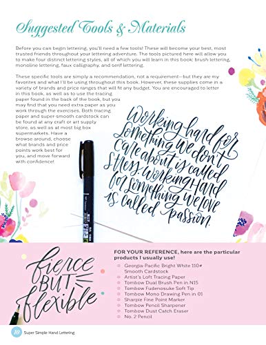 Super Simple Hand Lettering: 20 Traceable Alphabets, Easy Projects, Practice Sheets & More! (Design Originals) Beginner Lettering and Calligraphy Workbook with Tracing Vellum Paper and Step by Step