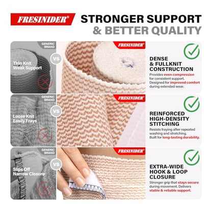 FRESINIDER Premium Elastic Bandage Wrap 8 Pack, 2-6 Inch, Hook and Loop - color: 8 Pack Value Pack