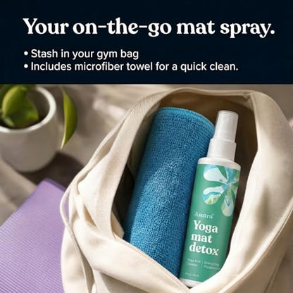 ASUTRA Yoga Mat Cleaner Spray (Energizing Peppermint), 4 fl oz (1 Pack)