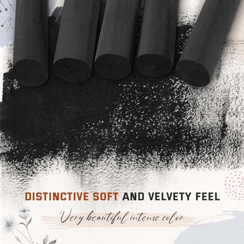 Gueevin 10 Pcs Jumbo Willow Charcoal Sticks 0.79-0.94 Inch Large Soft Willow Charcoal Chunky Drawing for Sketching Artist Back to School Supplies, Black