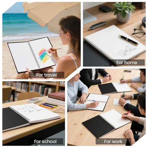 Blank Spiral Notebook 8.5" x 11" | 4 Pack unlined spiral notebook Blank Journal A4 Unlined Journals for drawing - size: A4, style: BLANK NOTEBOOK