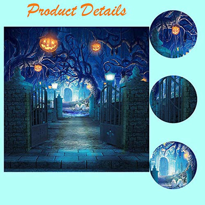 8X8FT Halloween Theme Pictorial Cloth Seamless Customized Photography Backdrop Background Studio Prop TP263B - size: 8X8FT