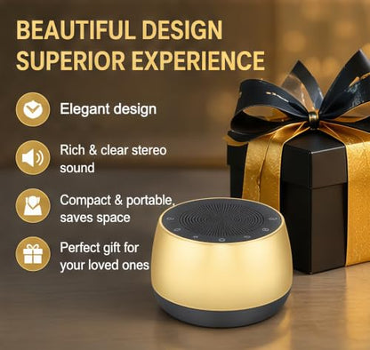 Portable Electronic Tibetan Singing Bowl, 9 Healing Sounds Touch Control Meditation Sound Machine with Timer Auto Off Memory Function for Yoga Reiki Relax Deep Sleep - color: Gold