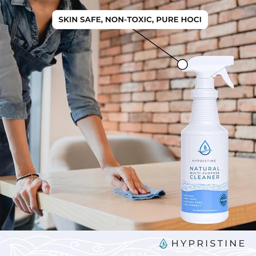 HYPRISTINE PURE Hypochlorous Acid Spray, Multi-Purpose Cleaner, Superior Shelf Life, 0% Bleach, 0% Alcohol, Food Contact Safe, Eliminate Non-Living Allergens, Remove Pet Odor, Clean Any Surface - size: 544 Fl Oz (Pack of 5)
