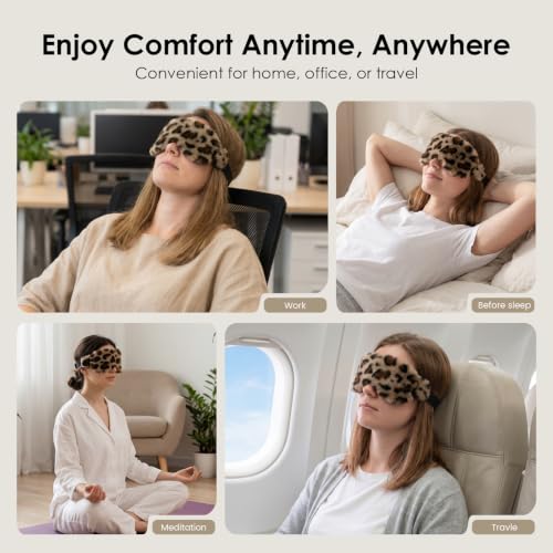 MORLIDEN Heated Eye Mask for Dry Eyes & Stye - Microwavable Warm Compress | For Blepharitis, Chalazion, MGD-Lightweight, No Heavy Pressure-Reusable Moist Heat Mask with Natural Flaxseed (Leopard) - color: Leopard Print