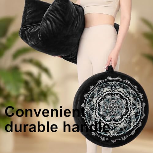Ultimate Meditation Cushion Set – 2-in-1 Zafu & Zabuton, Buckwheat & Memory Foam, Velvet Cover for Yoga & Mindfulness (Black) - color: Black