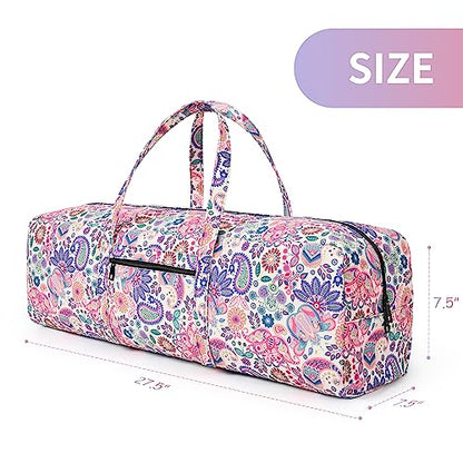 Boulder Bee | Yoga Mat Bag | Large Yoga Mat Carrier with Wet Pocket | Yoga Gifts | Gym Tote Bag for Women - color: Pink