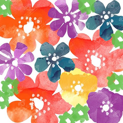DIAMOND ART CLUB Bold Flowers Diamond Art Kits for Adults | Premium Diamond Painting Kit, Fun DIY Crafts for Adults, Round Diamond Art Canvas, 9" x 9" (22.7 x 22.7 cm) - color: Bold Flowers