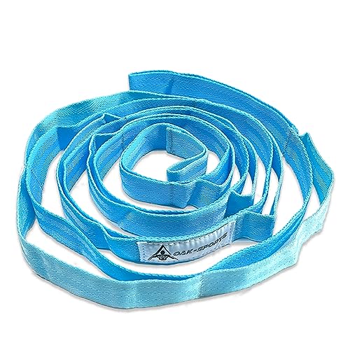Stretching Strap Yoga Strap with Loops for Physical Therapy, Non-Elastic - color: Light Blue