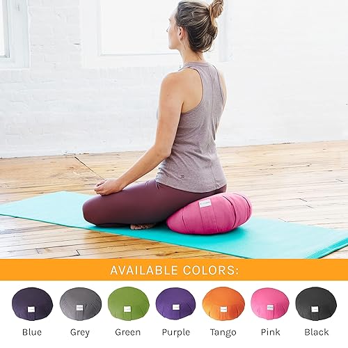 Meditation Cushion Sol Living Yoga Floor Pillow 100% Cotton Floor Cushion Removable Cover Firm Comfort Yoga Floor Cushion Seating for Adults Machine Washable Zafu Meditation Pillow Pouf Bolster Pillow - color: Pink