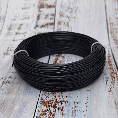 INSPIRELLE 15 Gauge Black Aluminum Craft Wire Bendable Metal Wire | 164 Feet for Jewelry Craft Making - color: Black, size: 15 Gauge (1.5mm)