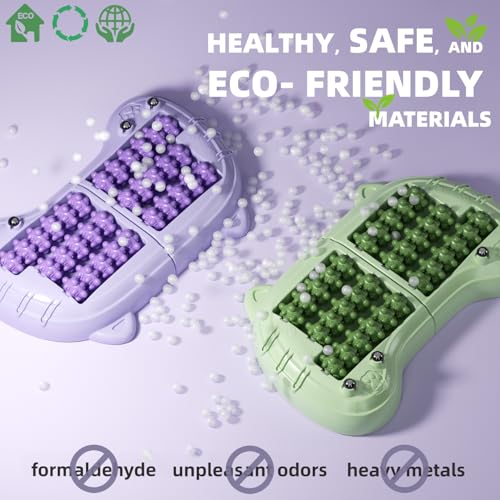 Foot Roller Massager for Plantar Fasciitis Relief, Large Size, Eases Foot Pain & Cold Feet, Enhances Circulation, Portable, Split into Two, Full-Body Washable, Purple