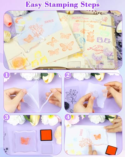 7 Pieces FIVEIZERO Acrylic Stamp Block with Grid Lines(Straight Edge) - color: Straight Edge