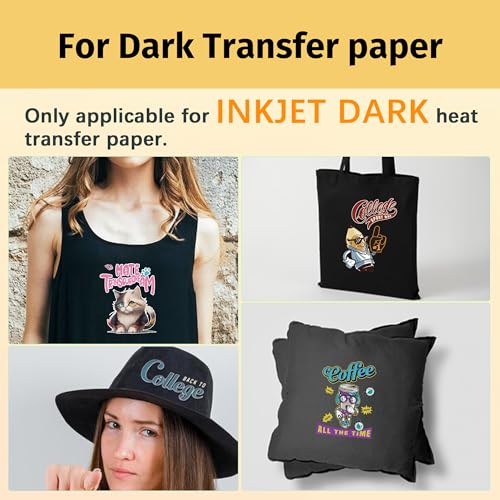 TransOurDream Heat Transfer Mask & Iron on Tape(30 Sheets, 8.5x11") - Iron-On Clear Positioning Film for Dark Transfer Paper & Printable HTV on Shirts - color: Mask-Dark, size: 30 Sheets