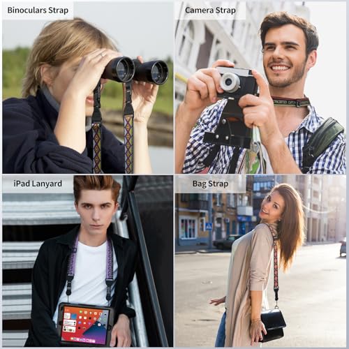 FIEIL Geometric Rhombus Shoulder Strap, Adjustable Camera Strap with 2 Sets of Quick-Release Buckles, Comfortable Neck Strap for iPad, Tablet, Camera, Laptop, Binocular, Luggage Bag - color: Geometric Rhombus