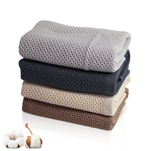 4Pack Cotton Waffle Pattern Gym Towel,Sports Towel | Soft and Absorbent, Breathable for Neck, Face, Sports - size: 4Pcs-4Colors