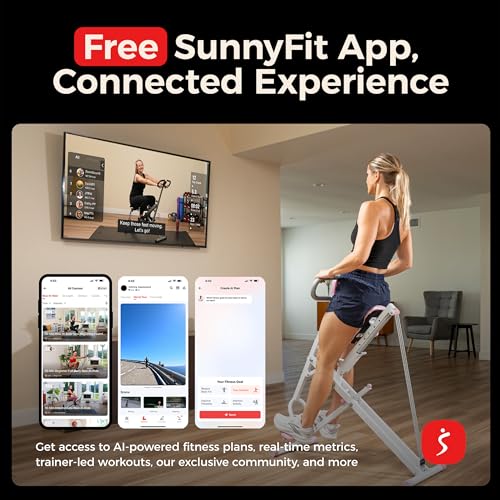 Sunny Health & Fitness Smart Row-N-Ride Glute & Leg Trainer, Foldable Squat Assist Rower with Exclusive SunnyFit App Connection - color: Pink