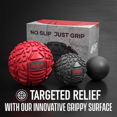 4KOR Massage Balls for Trigger Point Therapy - Myofascial Release Ball - Muscle Relief for Back, Neck, Shoulder, Foot Pain - Fitness Massage Balls for Mobility - Deep Tissue Release Ball - style: Ball Set
