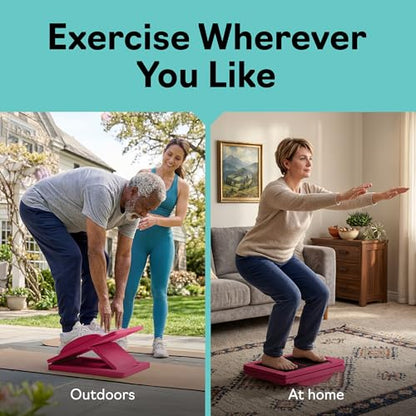 Slant Boards for Exercise, Wooden Slant Board, Calf Stretch Board with 7 Incline Angles, Velour Board, Balance Board & Calf Stretcher, Portable Incline Board for Physical Therapy, Ankle Mobility, Heel & Knees - color: Pink