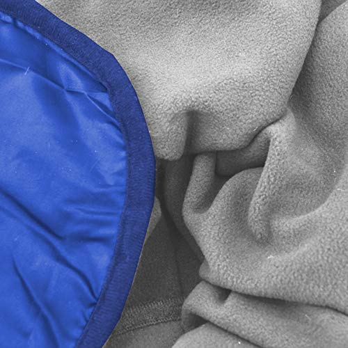 Threadart Waterproof Blanket Outdoor Stadium Blanket | Grey/Royal Blue - color: Grey/Royal Blue