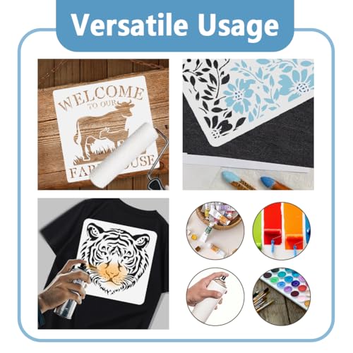 2 Pack School of Fish Ocean Animal Stencils for Painting 11.8 x 11.8 Inch Reusable Plastic Fish Sea Animal Stencils for Painting on Wall Wood Furniture Fabric Canvas, DIY Craft Stencil | 11.8" x 11.8" Plastic Craft Stencils, Fish Wall Stencils, DIY Home D