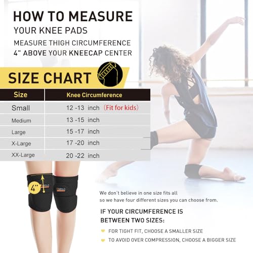 HUEGLO Dance Volleyball Knee Pads for Women,Soft Cushion for Work,Medium - color: Black, size: Medium
