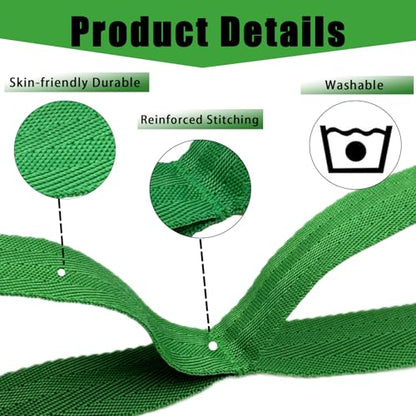 Stretching Strap Yoga Strap with Loops for Physical Therapy, Non-Elastic - color: Dark Green