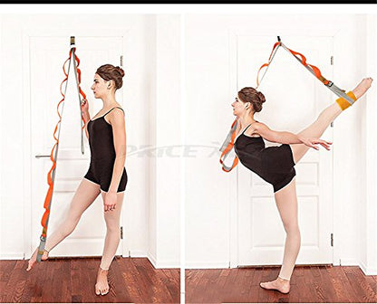 Leg Stretch Band - To Improve Leg Stretching - Easy Install on Door - Perfect Home Equipment For Ballet, Dance And Gymnastic Exercise Flexibility Stretching Strap Foot Stretcher Bands - color: upgrade pink