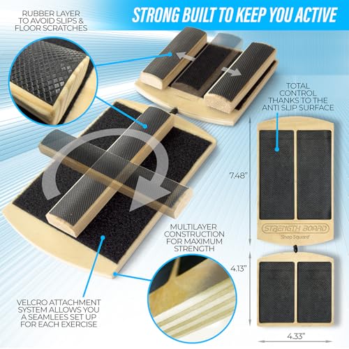 Ankle Balance Board for Ankle Mobility, Single Leg Balance Board, Foot Strengthener, Trainer for Plantar Fasciitis, Sprains, Posture Correction - Toe Spacers & Travel Bag Included