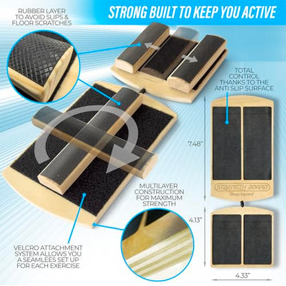 Ankle Balance Board for Ankle Mobility, Single Leg Balance Board, Foot Strengthener, Trainer for Plantar Fasciitis, Sprains, Posture Correction - Toe Spacers & Travel Bag Included
