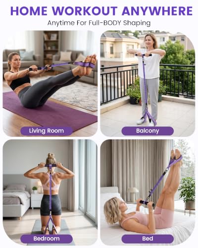 Pedal Resistance Band with Handles, 3 Tubes Adjustable, Women's