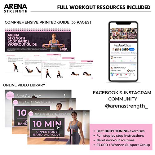 Arena Strength Long Fabric Full Body Resistance Bands, Set of 4