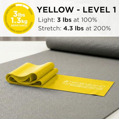 THERABAND Professional Latex Resistance, Exercise Band, Workout, 6', Yellow - color: Yellow - Thin, size: 1 Count