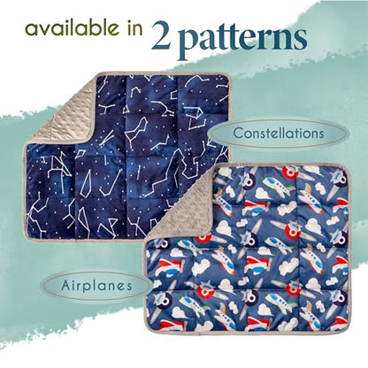 Florensi Weighted Lap Pad 20 x 23 in 7 lb Blue Minky Sensory Blanket - size: 7lb