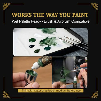 Ludus Bellum Miniature Paint Green Color 18ml Precision Dropper Bottle | Professional Acrylic Paint for Miniatures & Models, Provides Quality Acrylic Tones and Shades for Warhammer 40K D&D Figures - color: Green