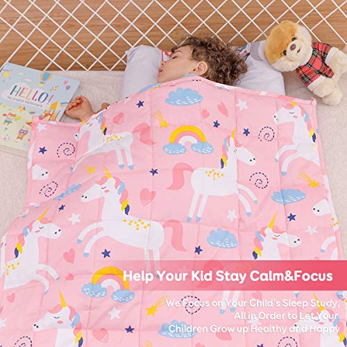 Sivio Cotton Weighted Blanket for Sleeping, 36"x48" 5 lbs - color: Pink Unicorn, size: 36"x 48" 5lbs
