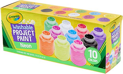 10-color Neon Washable Kids Paint (Set of 10)